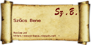 Szűcs Bene névjegykártya